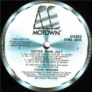 Stevie Wonder - Hotter Than July download mp3 flac